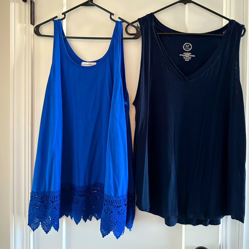 Blue tanks size 1x